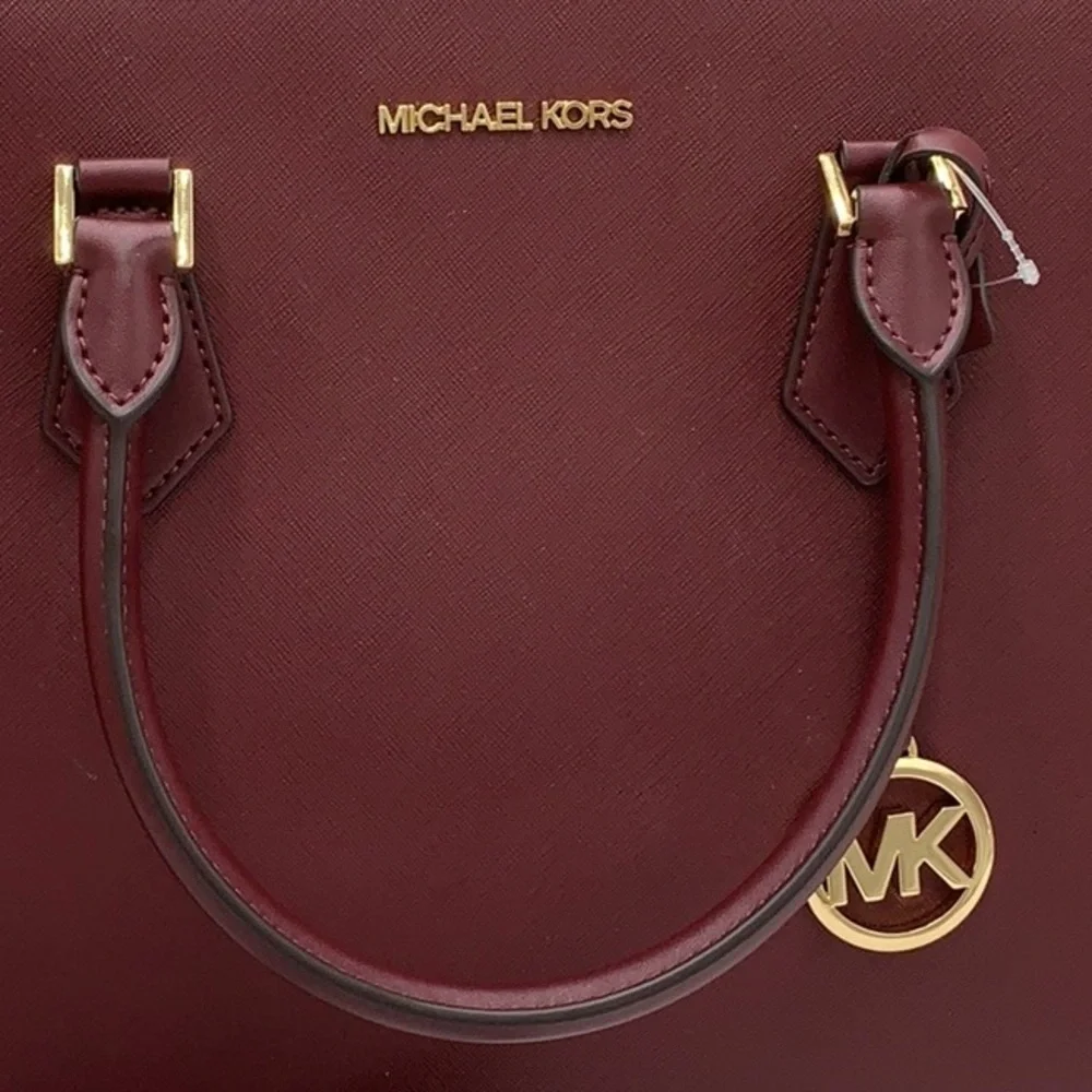 MICHAEL KORS HOPE LARGE SATCHEL MERLOT - Picture 14 of 16